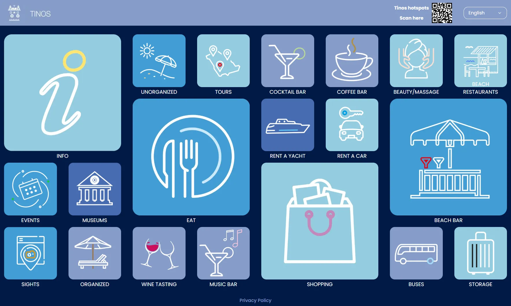 Το web app του Info Touch Tinos